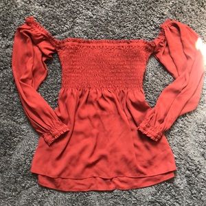Express Chifon shirt off the shoulder